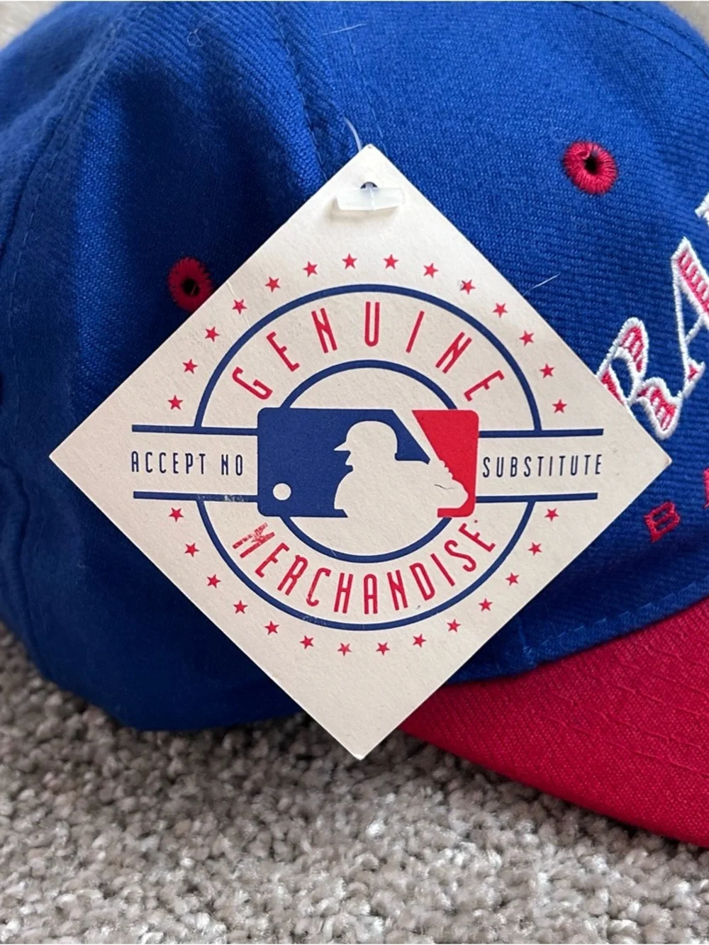 Vtg Texas Rangers Snapback Hat MLB Signatures Sportswear Blue Red NEW WITH TAGS